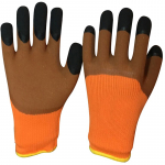 Перчатки акриловые ТОРРО 300 утепленные коричневый облив, черные пальцы